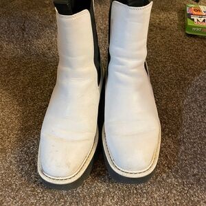 Sam Edelman White Ankle Boots